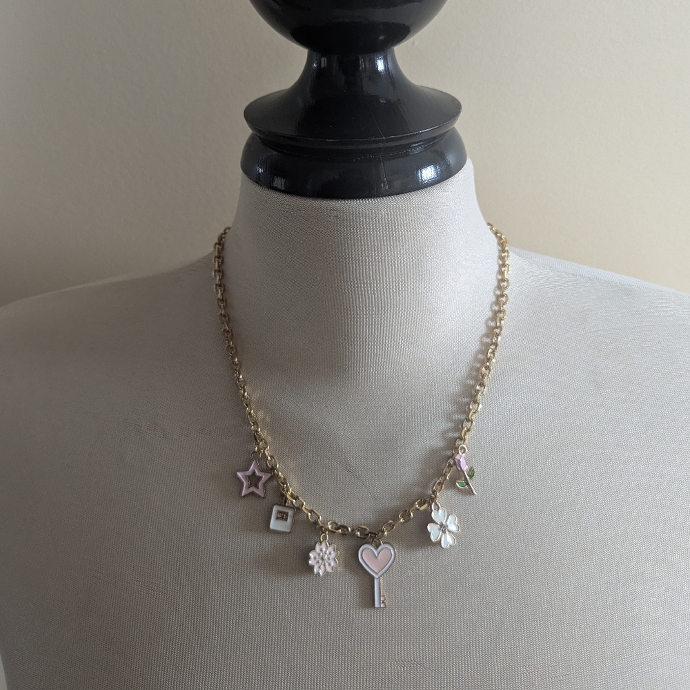 4/$25 BABY PINK CHARM NECKLACE
